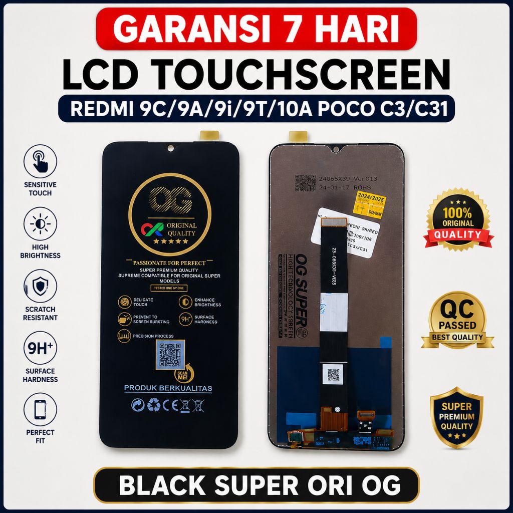 LCD TOUCHSCREEN REDMI 9A/9C/9i/9T/10A POCO C3/C31 ORIGINAL