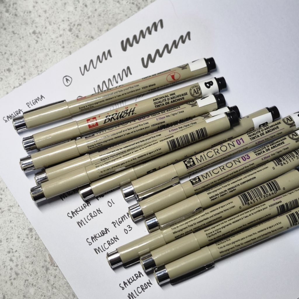 [PRELOVED] Drawing Pen SAKURA PIGMA MICRON - Waterproof Fineliner Drawing Pen Brush