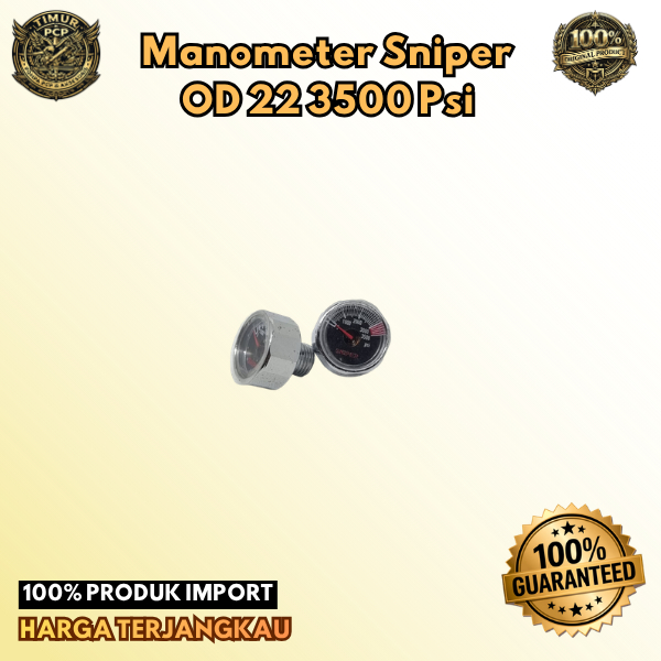 Manometer Kecil UK 22 | Manometer PCP | Mano PCP | Manometer 3500 Psi PCP | Manometer 3500 Psi