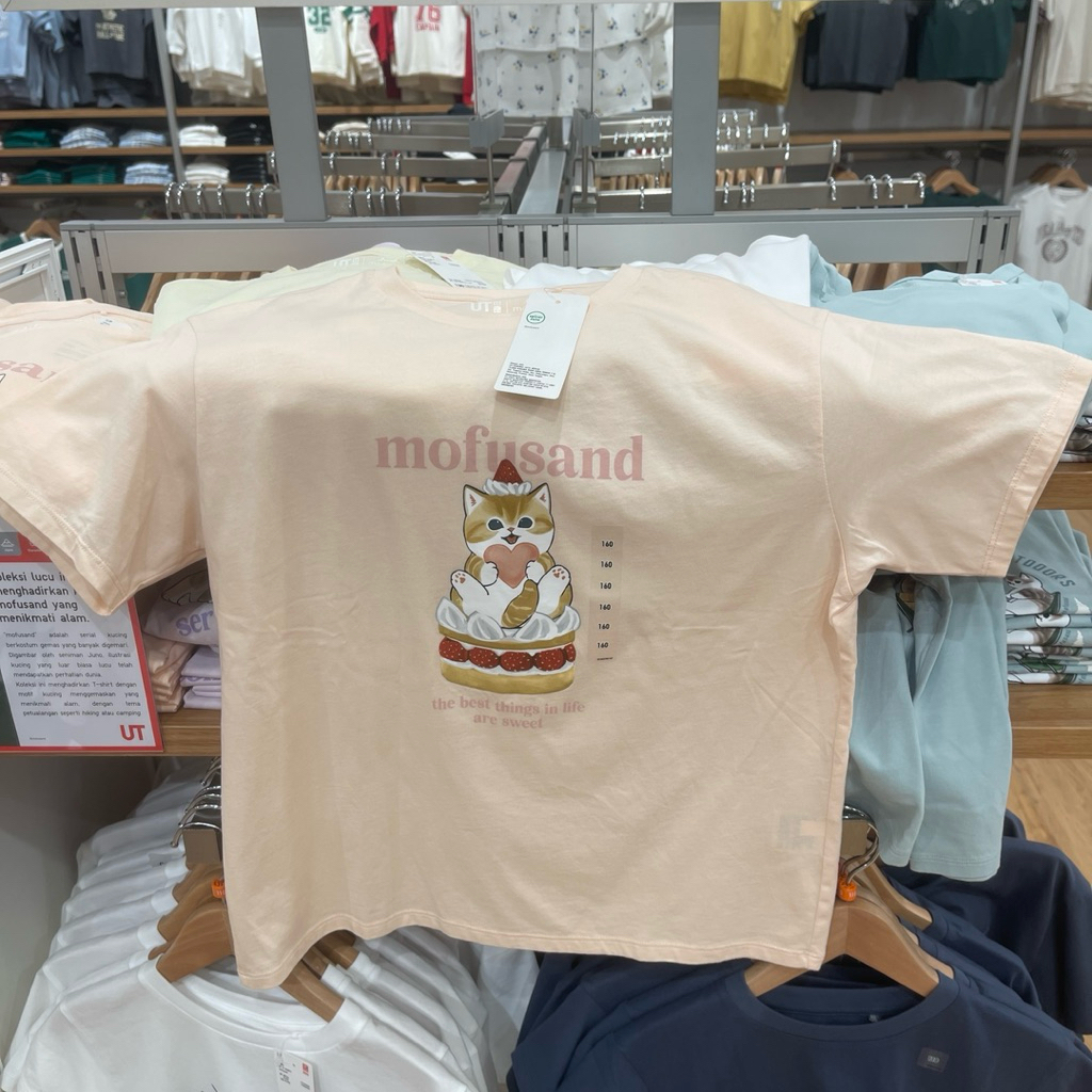 Tshirt Uniqlo Kids MOFUSAND 10 pink