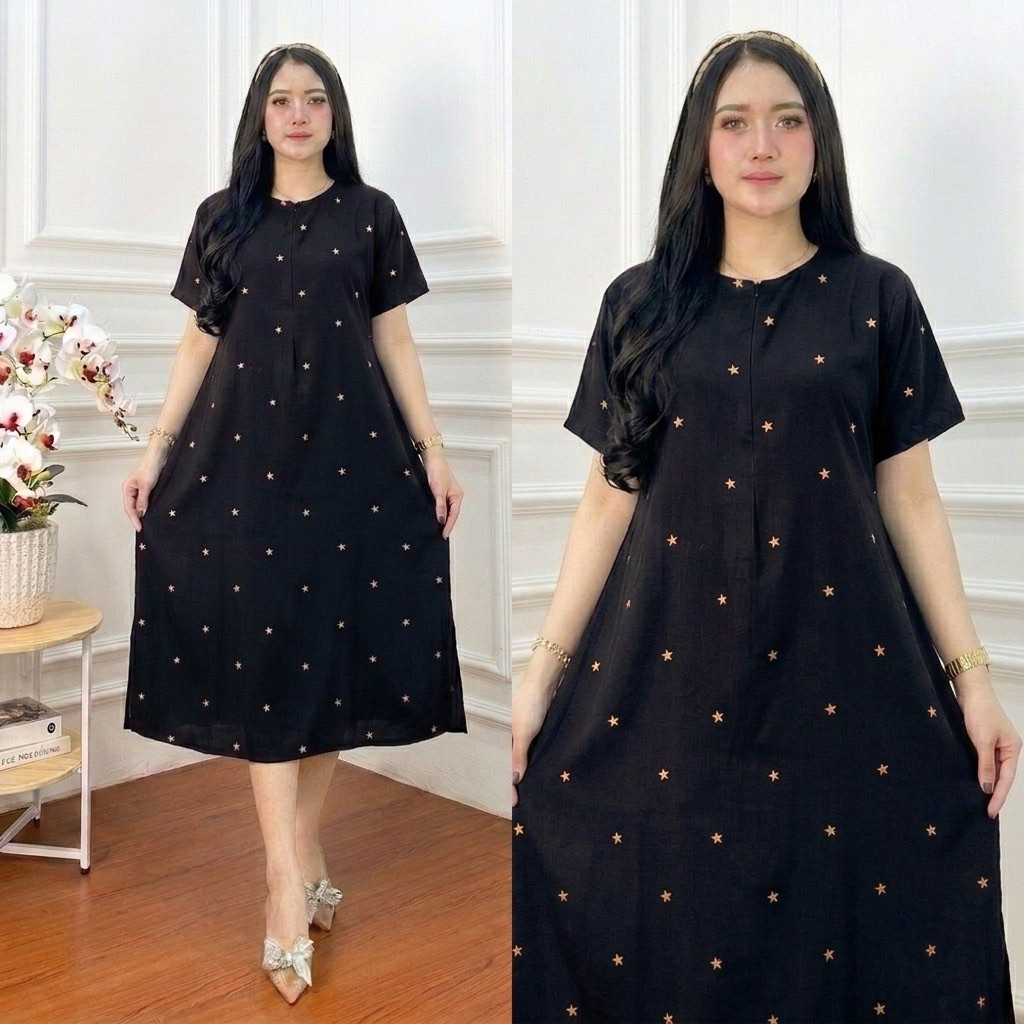 Daster Rayon Wanita Harian Santai Viral Ld 110 Lengan Pendek Busui Resleting Depan Bumil Daster Mura