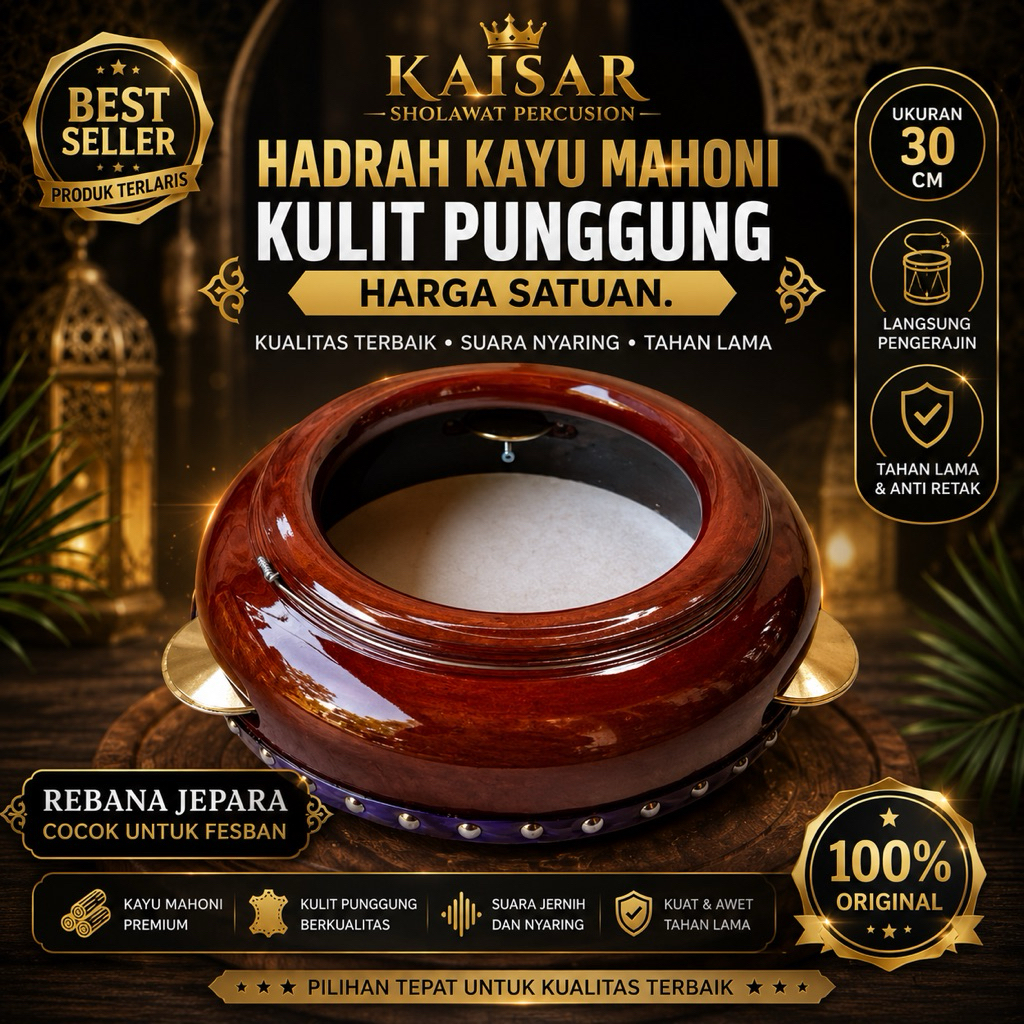 HADRAH JEPARA KULIT PUNGGUNG KAYU MAHONI. TERBANG JEPARA
