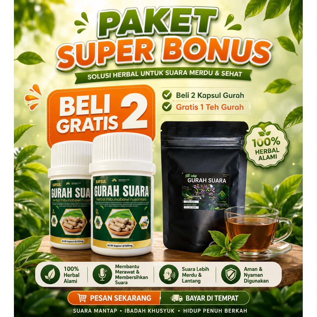 BELI 2 GRATIS 1 GURAH PEMERDU SUARA VOCAL DAN QORI. ATASI SERAK BATUK DAN SESAK