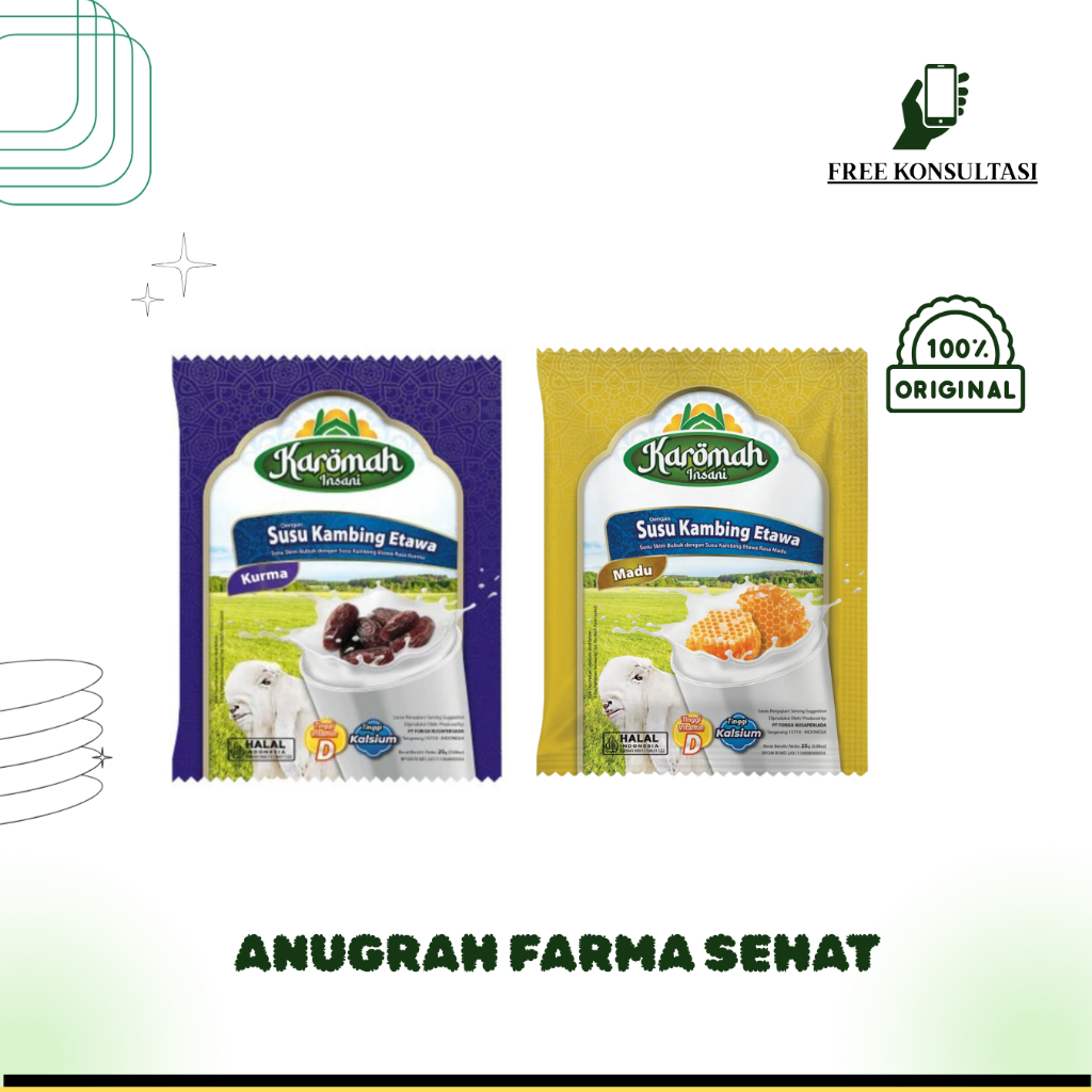 SUSU KAMBING ETAWA KAROMAH 1 BOX ISI 5 SACHET RASA MADU & KURMA (SEMARANG)
