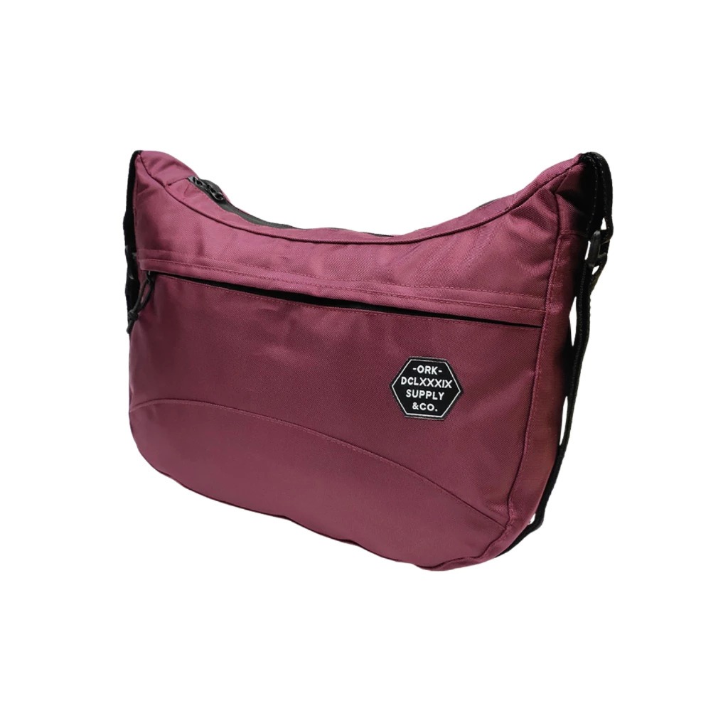 Tas Selempang pria waterproof Ork689 Tas Sling bag dewasa  Half Maroon