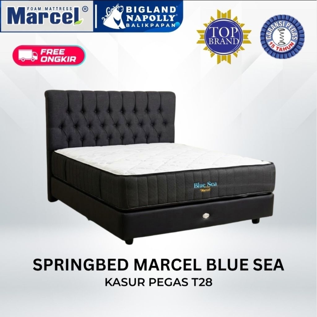 BIGLAND SPRINGBED MARCEL BLUE SEA ~ MATRAS ONLY/SET DIVAN+HB