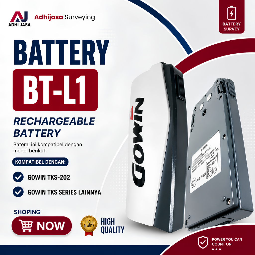 Baterai Gowin BT-L1 – Li-ion Rechargeable – Untuk Total Station Gowin TKS-202