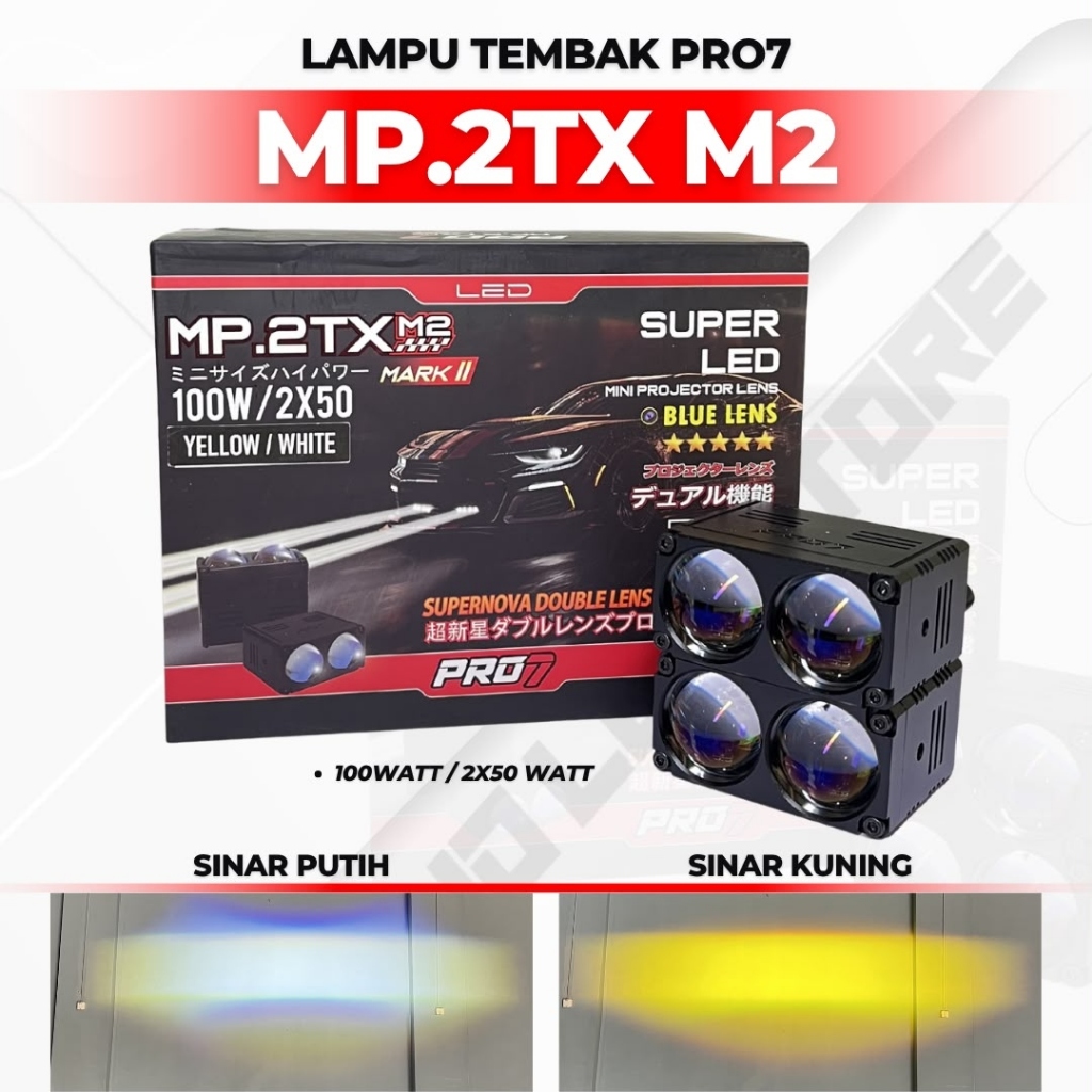 PRO7 MP2TX MARK 2 - Mini Projie PRO7 MP2TX MARK 2 Blue Lens 2 Mata 100 Watt