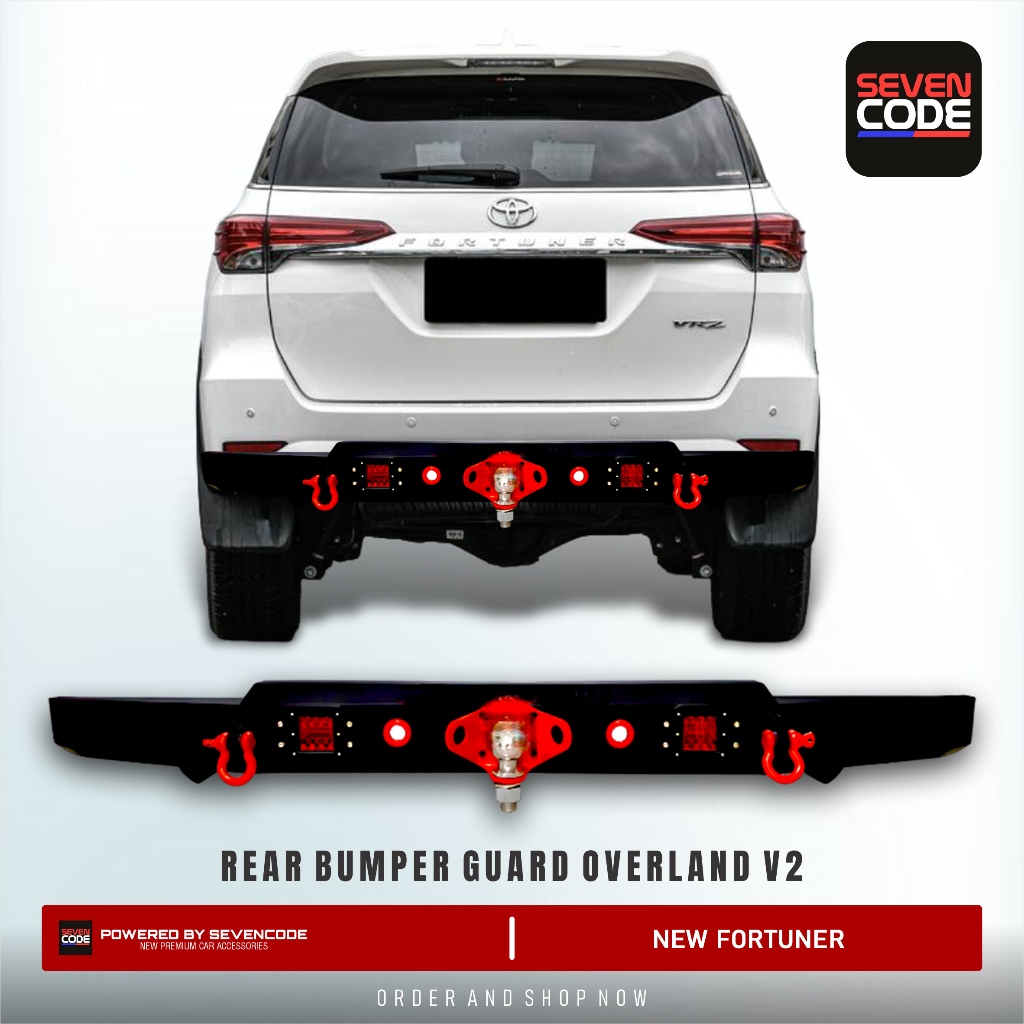 REAR FULL BUMPER GUARD TOWING CUSTOM BELAKANG OVERLAND V2 SEVENCODE - TOYOTA FORTUNER VRZ SRZ TRD SP