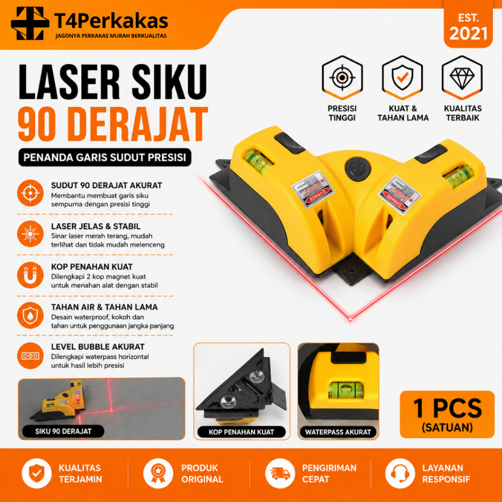 Laser Siku Sudut Leveling 90 Derajat Laser Alat Ukur Sudut 90 LV 01 Laser Waterpass