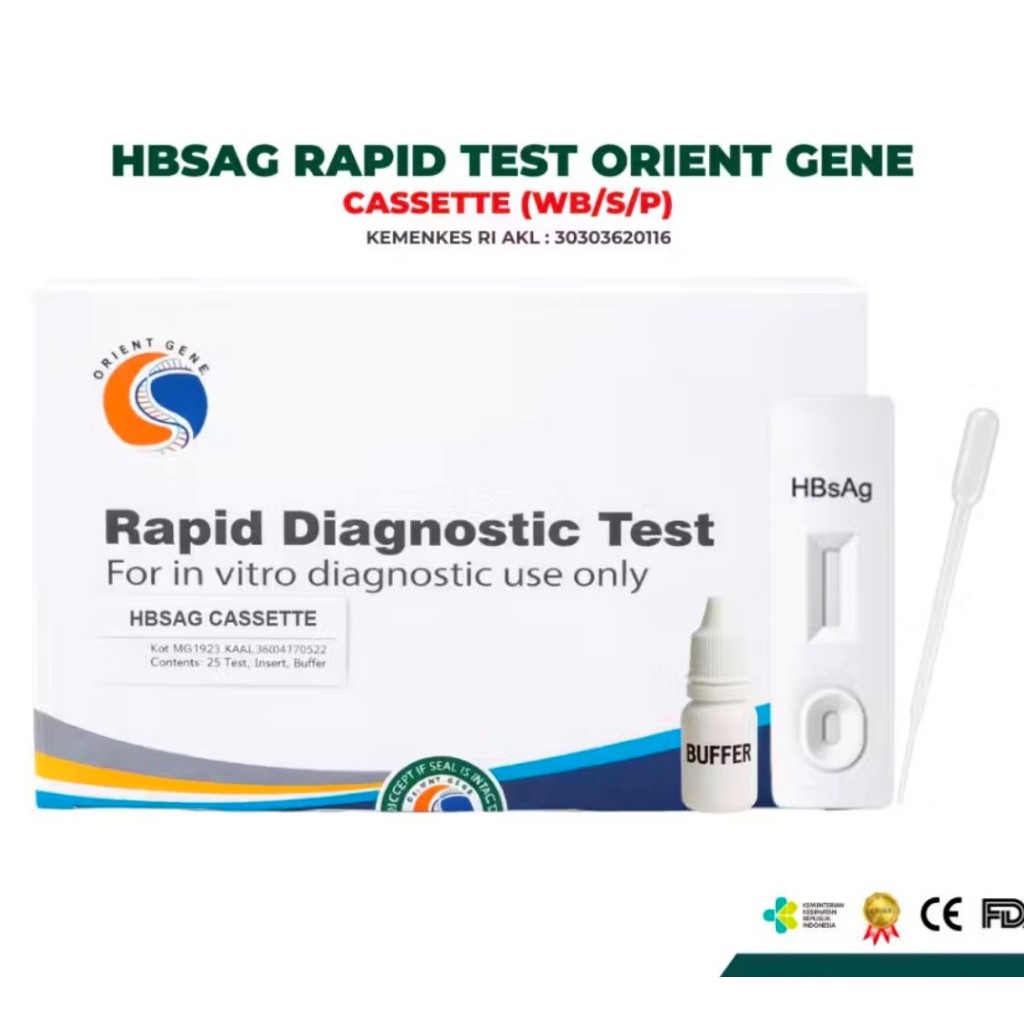 HbsAg ORIENT Gene HbsAg Cassette Isi 50/Rapid Test HbsAg Cassette ORIENT