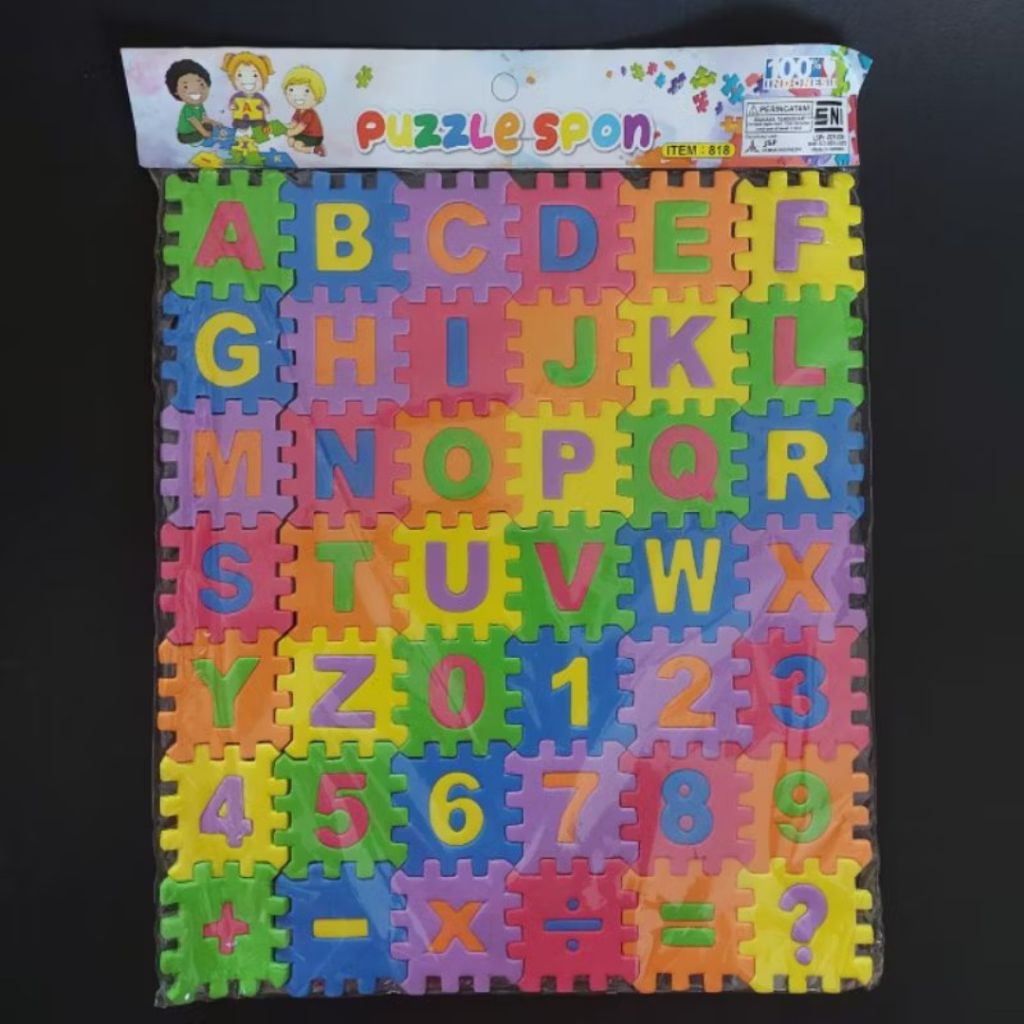 Mainan edukasi anak puzzle spon huruf dan angka mainan puzzle huruf dan angka bahan eva sponge maina