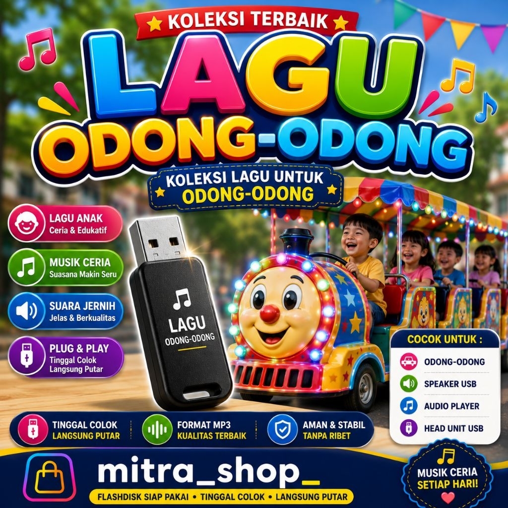Flashdisk Lagu Odong Odong Siap Pakai | Musik anak Hiburan MP3 | Tinggal Colok Langsung Putar