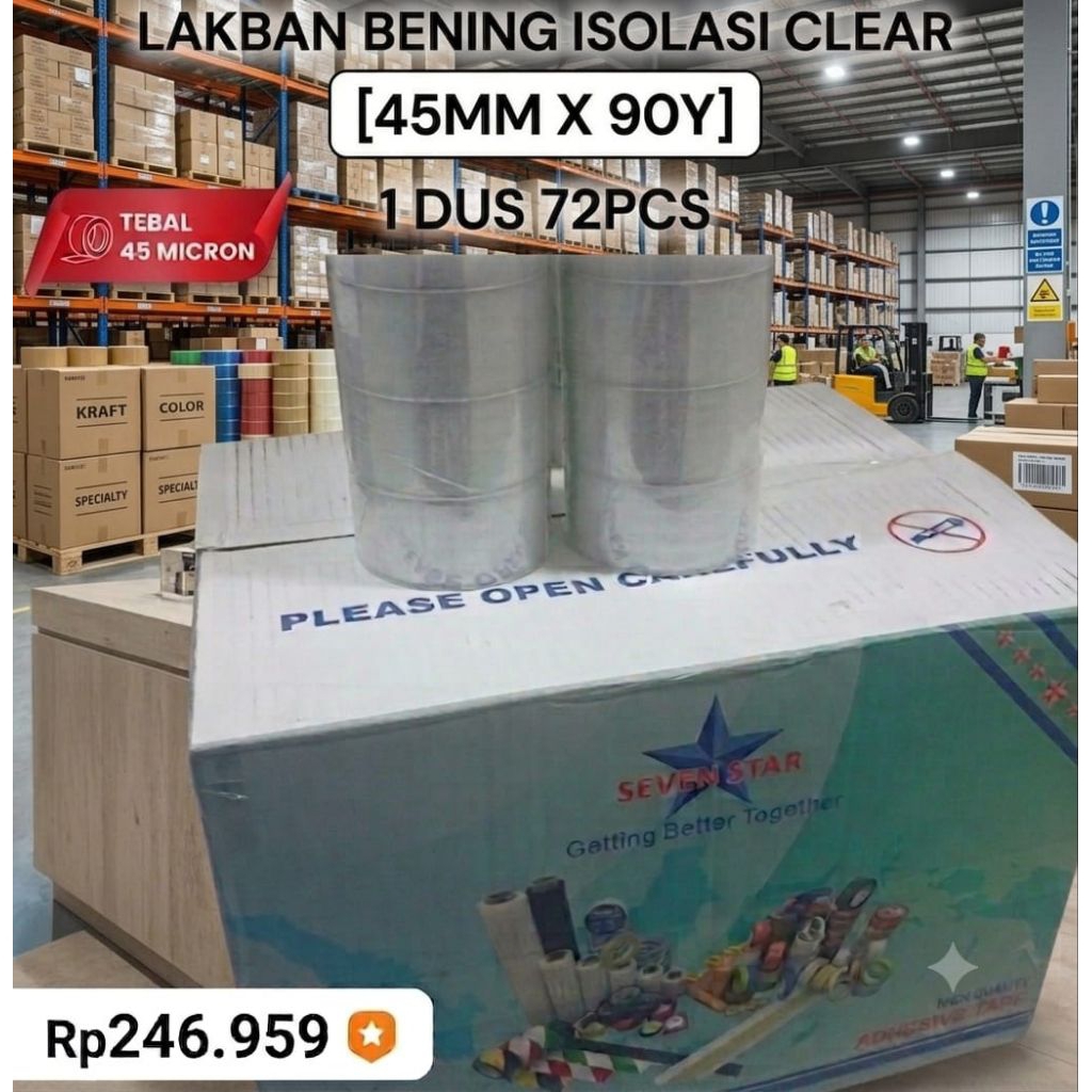 lakban bening 90 yard lakban 1 dus 90 yard terlaris