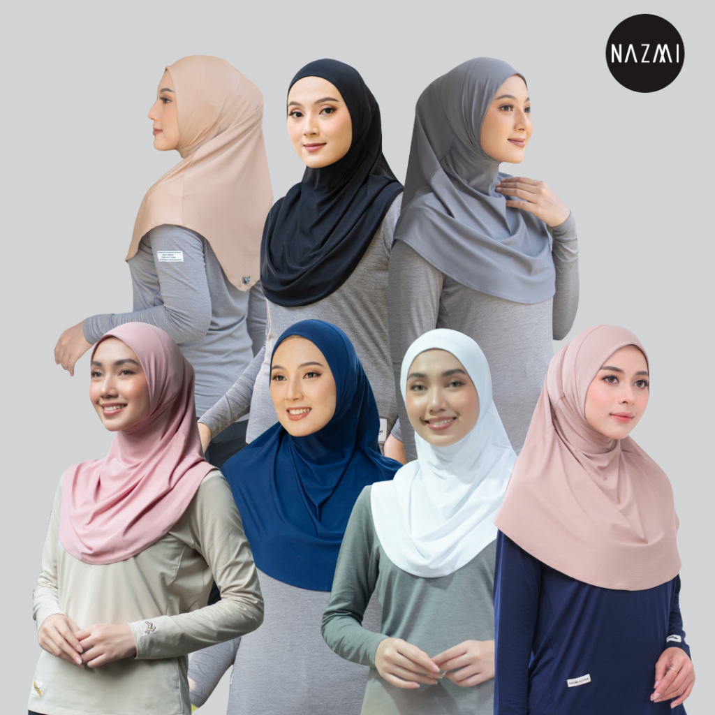 NAZMI - Yara Hijab | Active wear Hijab Instant Jersey Olahraga