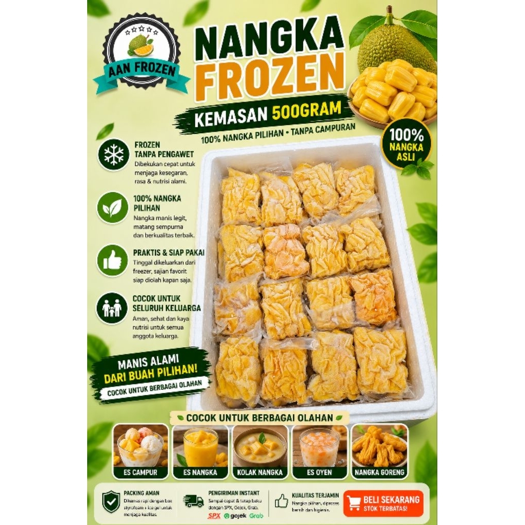 Nangka Madu 500 gr / Nangka Frozen / Nangka Madu Frozen 500 gr / Nangka Vacum / Nangka Beku