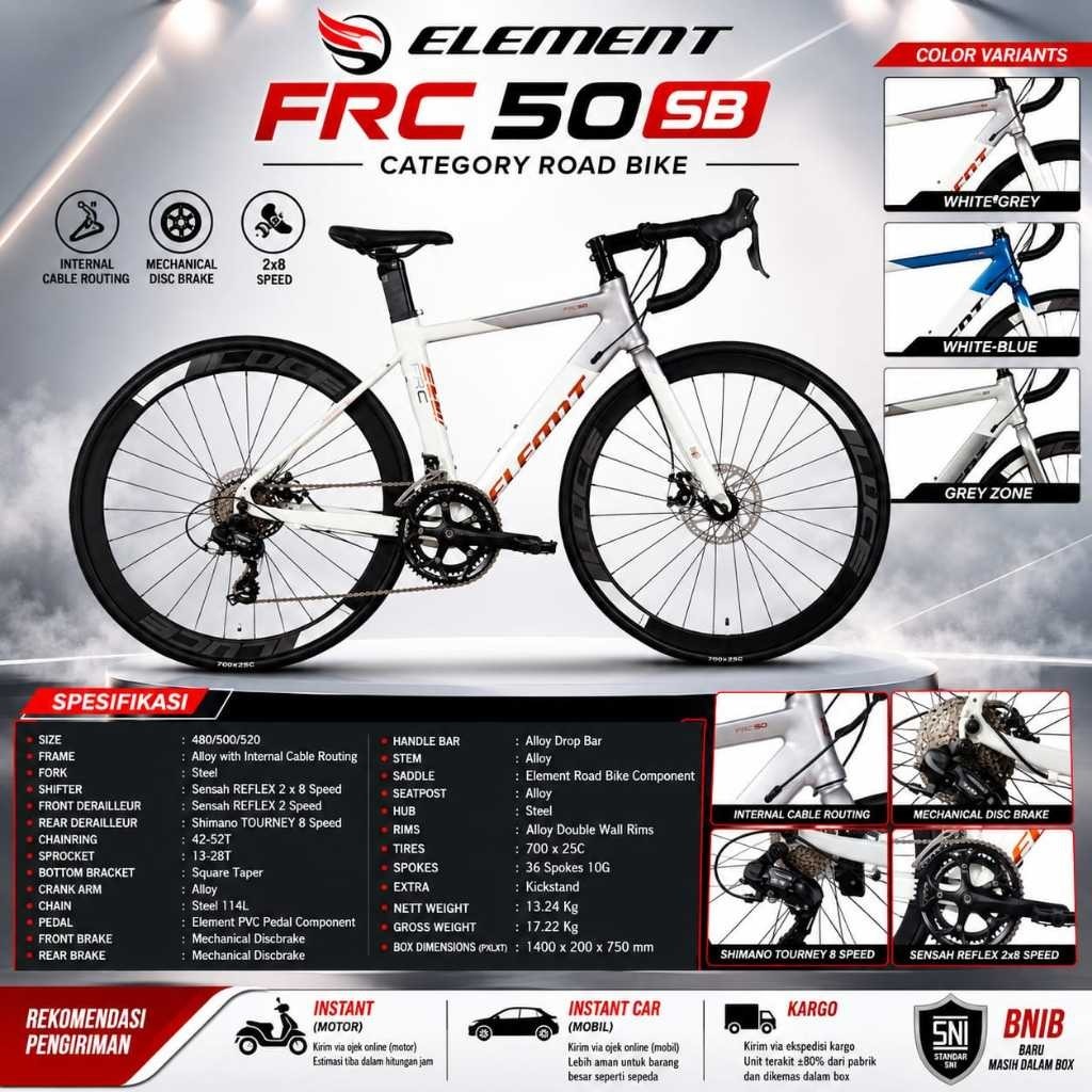 SEPEDA BALAP ROAD BIKE ELEMENT FRC 50 EVO 700c BEST QUALITY / ELEMENT FRC 50 SB 2x8 SPEED SHIMANO