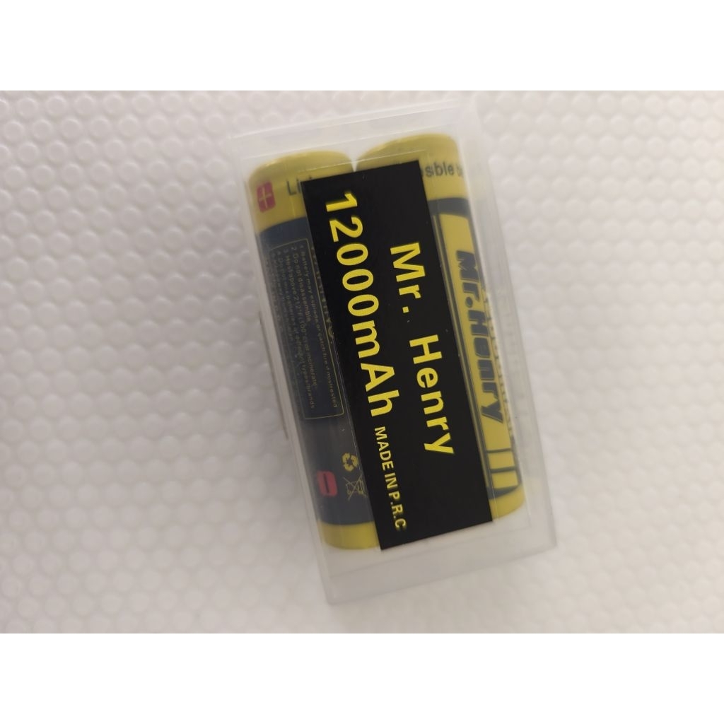 Baterry rechargable batu baterei cas 18650 trepes - pin / tanpa timbul Mr Henry 12000 mah