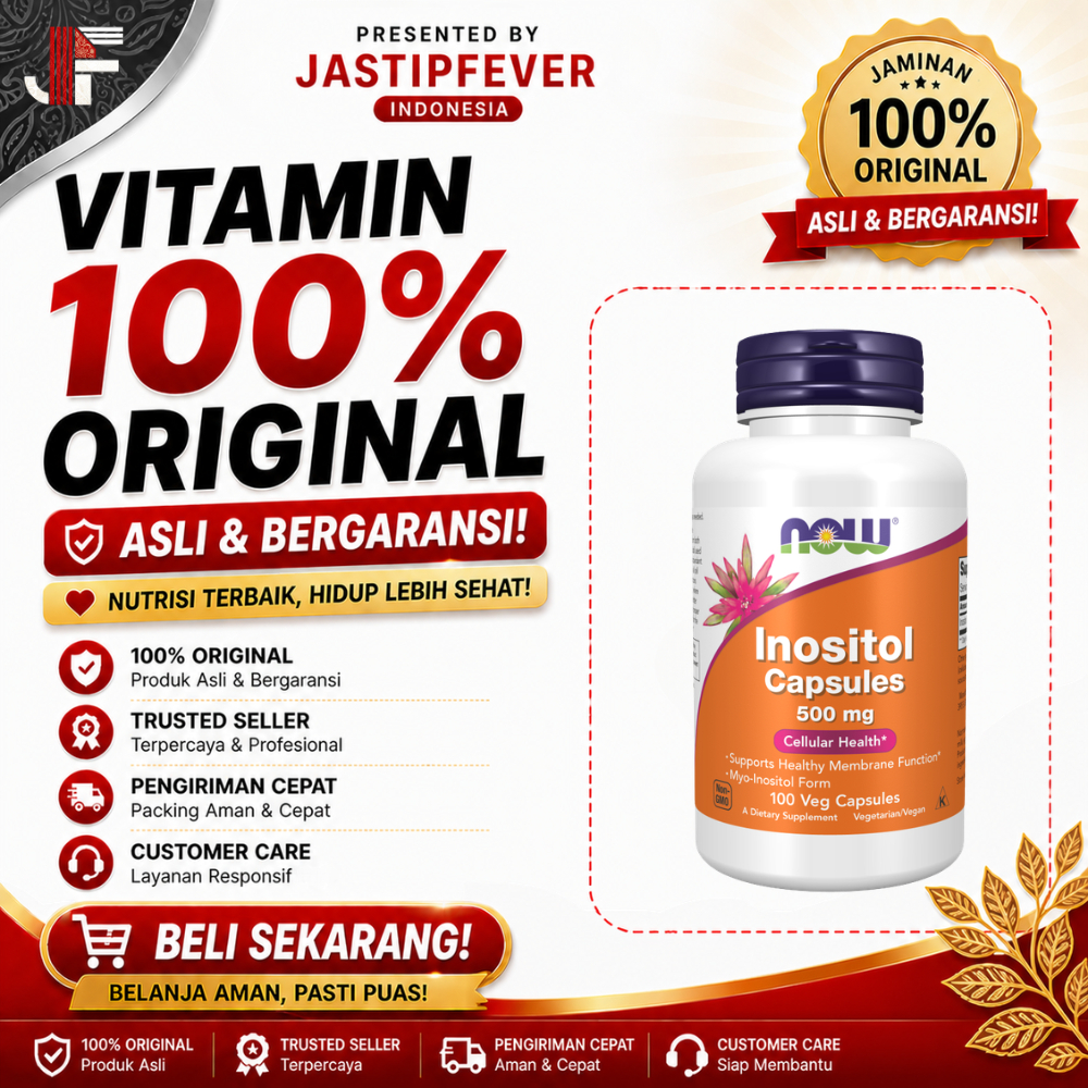 NOW Foods Inositol 500mg Myo-Inositol | Suplemen Original USA
