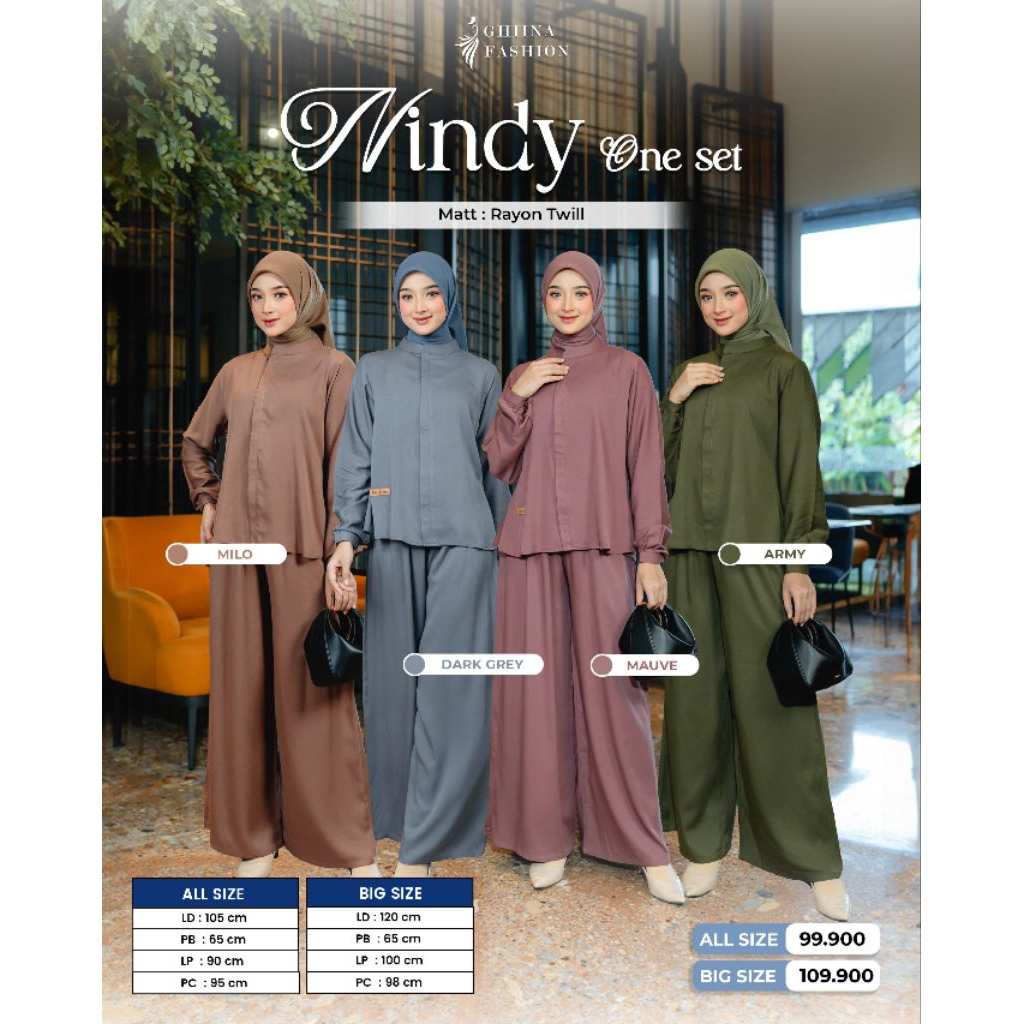 NINDY ONE SET BY GHIINA FASHION TERKINI ONE SET TERBARU