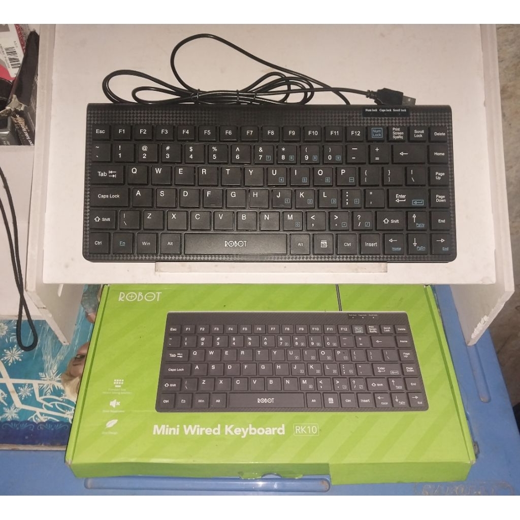 [SECOND LIKE NEW]  Keyboard ROBOT RK10 USB Wired 88 Keys Silent Keyboard Mini Keyboard Komputer Lapt