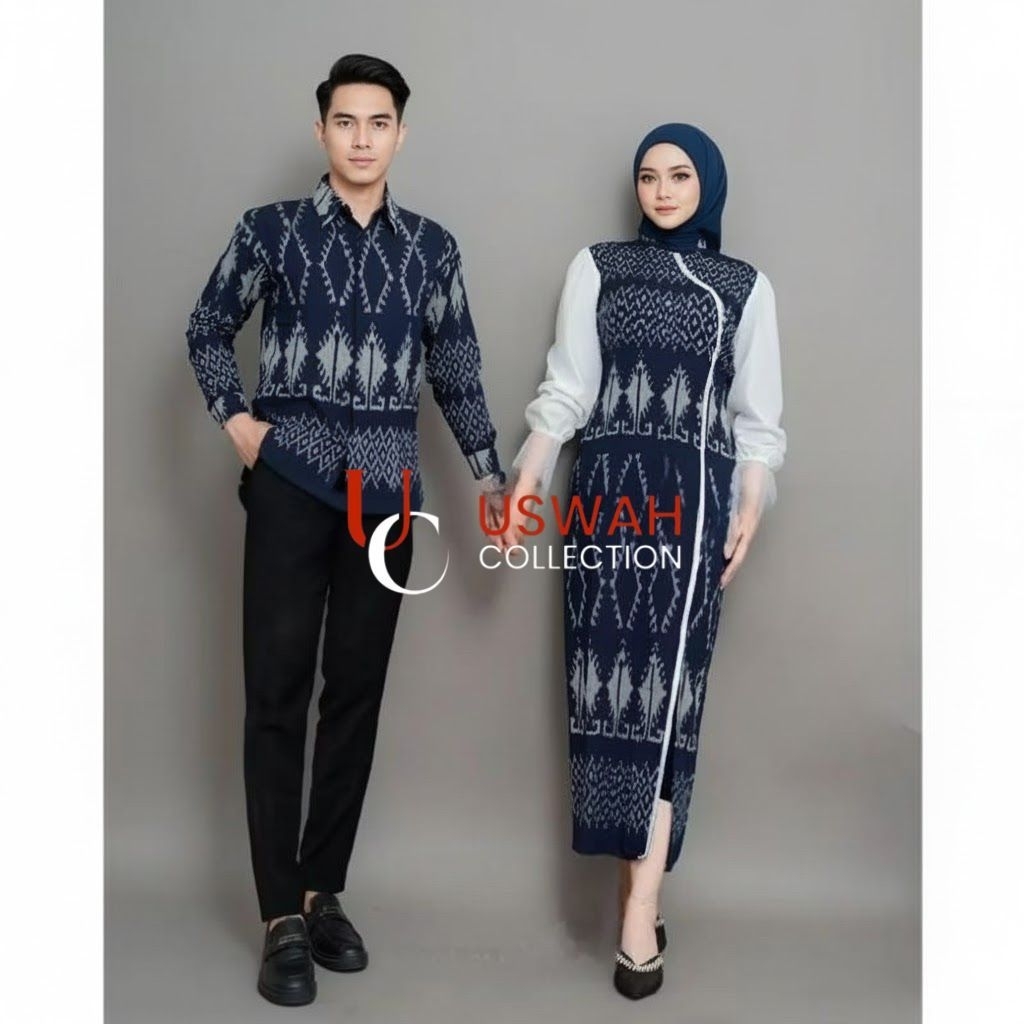 KINARA COUPLE TENUN NAVY - BAJU TENUN COUPLE - COUPLE TENUN KONDANGAN