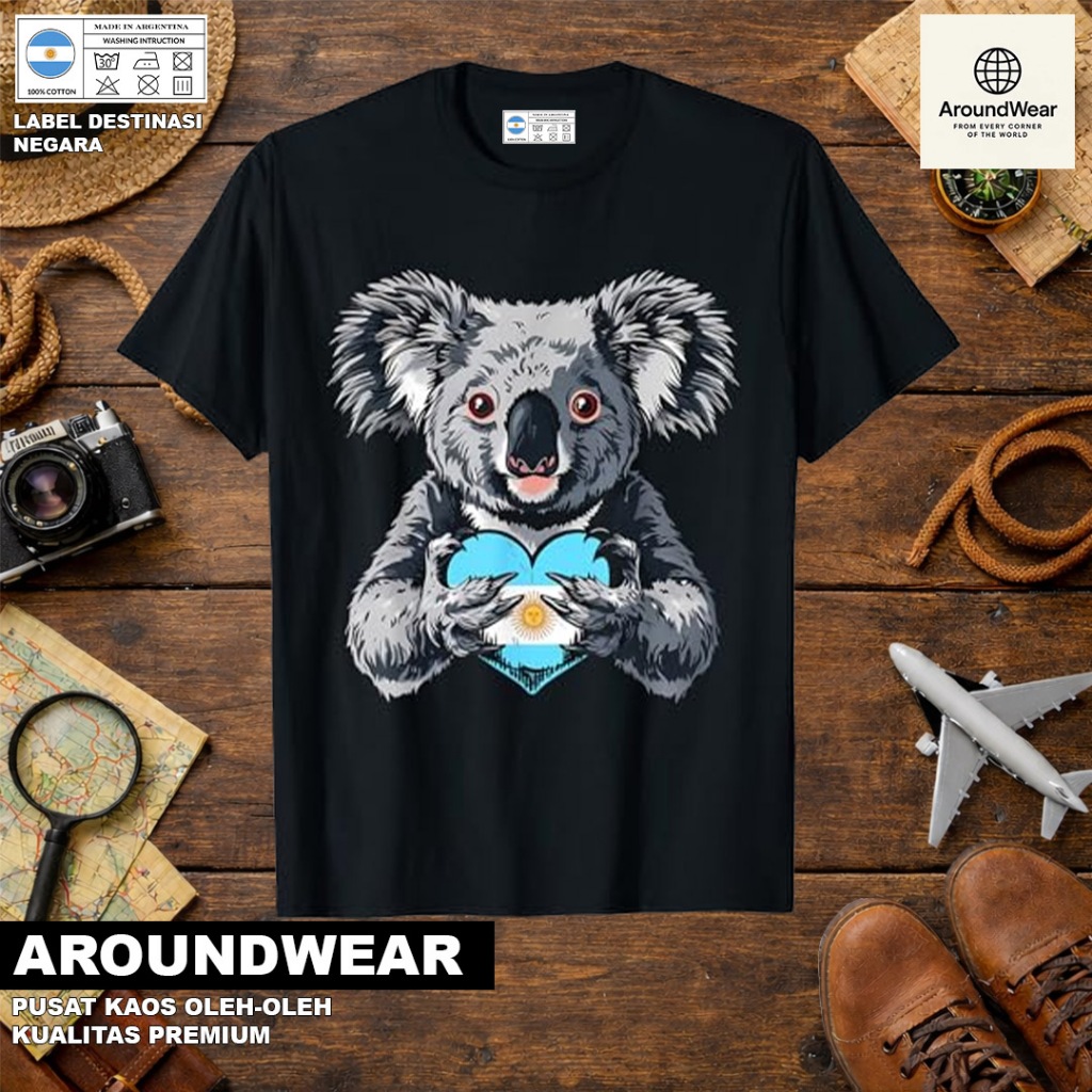 BAJU KAOS OLEH OLEH ARGENTINA 12, PAKAI TAG NEGARA ASAL ARGENTINA BAHAN SOUVENIR PREMIUM GIFT