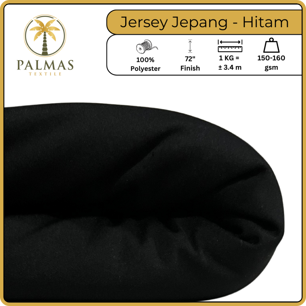 Kain Jersey Jepang - Hitam (Bahan Kaos)