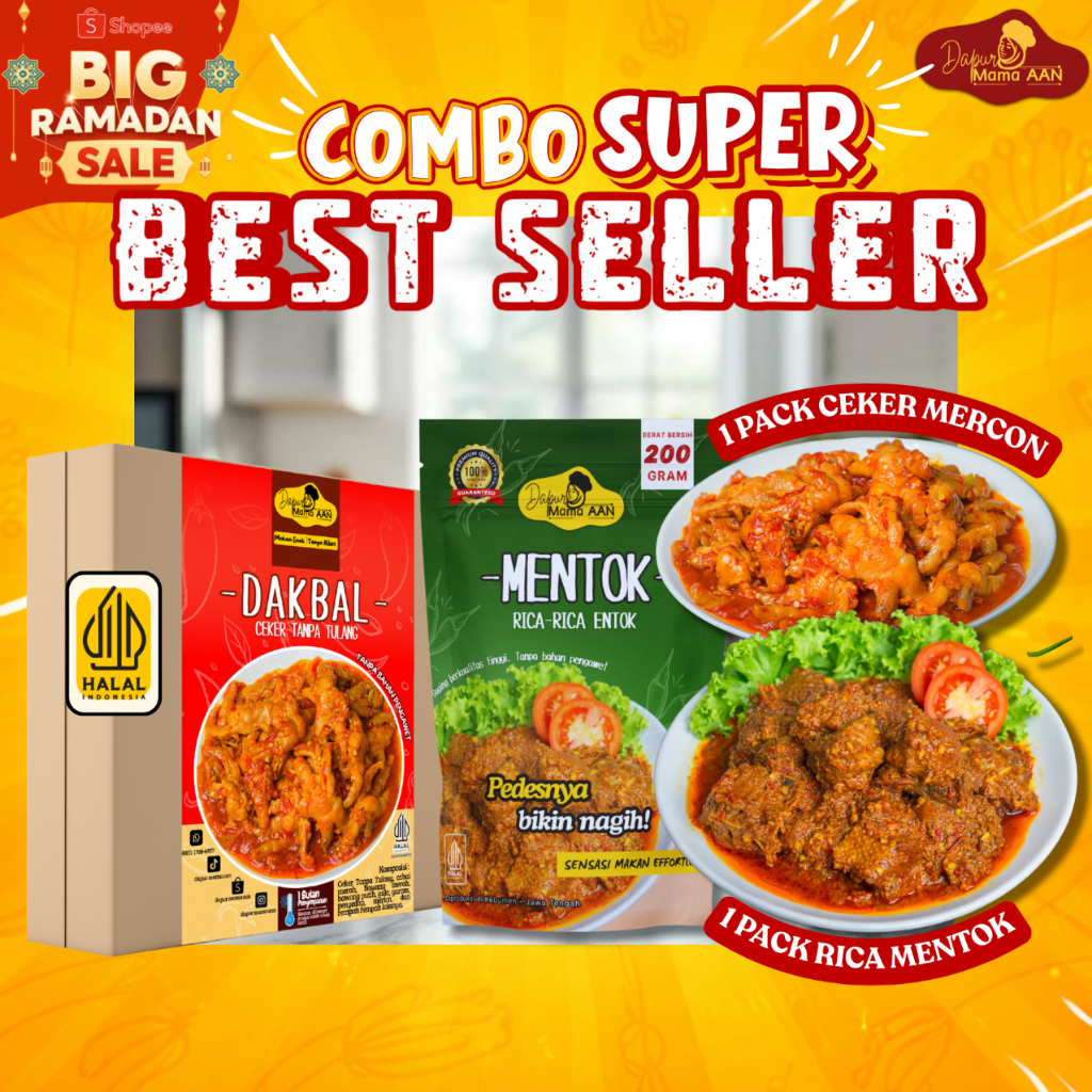 (BIG RAMADHAN SALE) Oseng Ceker Mercon & Rica Mentok Pedas - Dapur Mama Aan