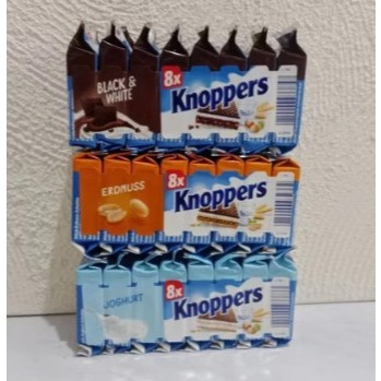 READY STOCK SIAP KIRIM KNOPPERS BLACK & WHITE / KNOPPERS PEANUT / KNOPPERS JOGHURT 8X