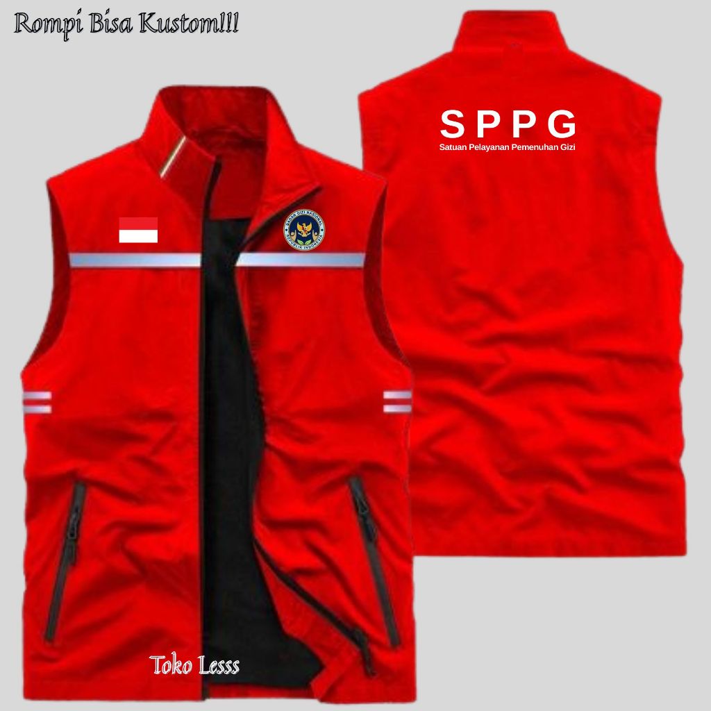 PROMO!!! Rompi BGN SPPG Terbaru, Rompi SPPG Vest Scotlight, Rompi SPPG Bisa Kustom Logo Dan Nama