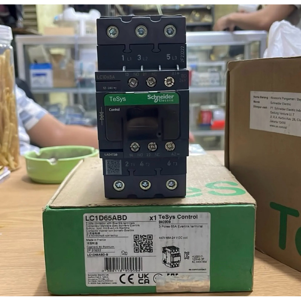 kontaktor schneider LC1D65ABD 80A DC 24V 24VDC 30KW