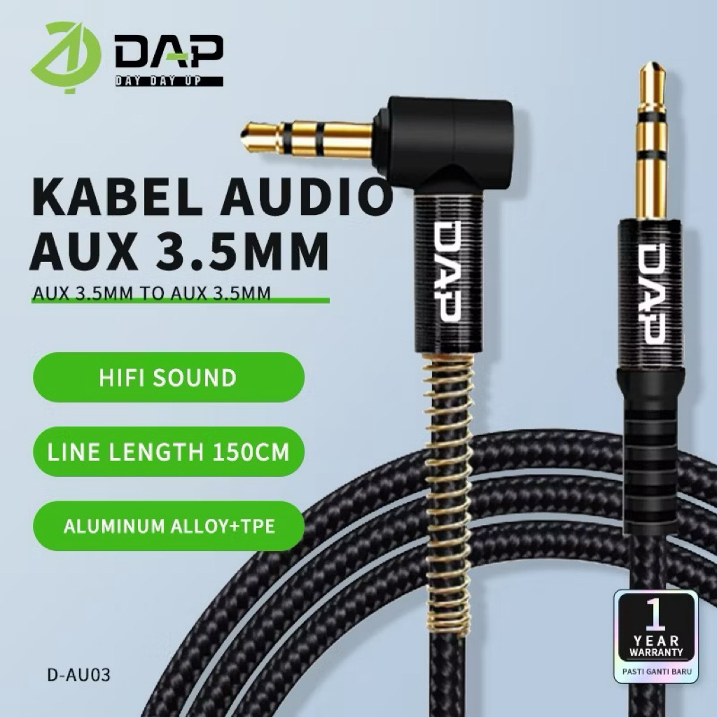 DAP D-AU03 Audio Aux Jack 3.5mm to Jack 3.5mm Type L Gaming Lenght 150cm