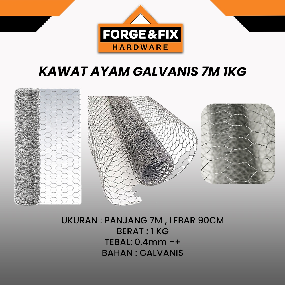 RRT Kawat Ayam Galvanis Hexagonal Galvanized Chicken Wire Mesh 7M 1KG