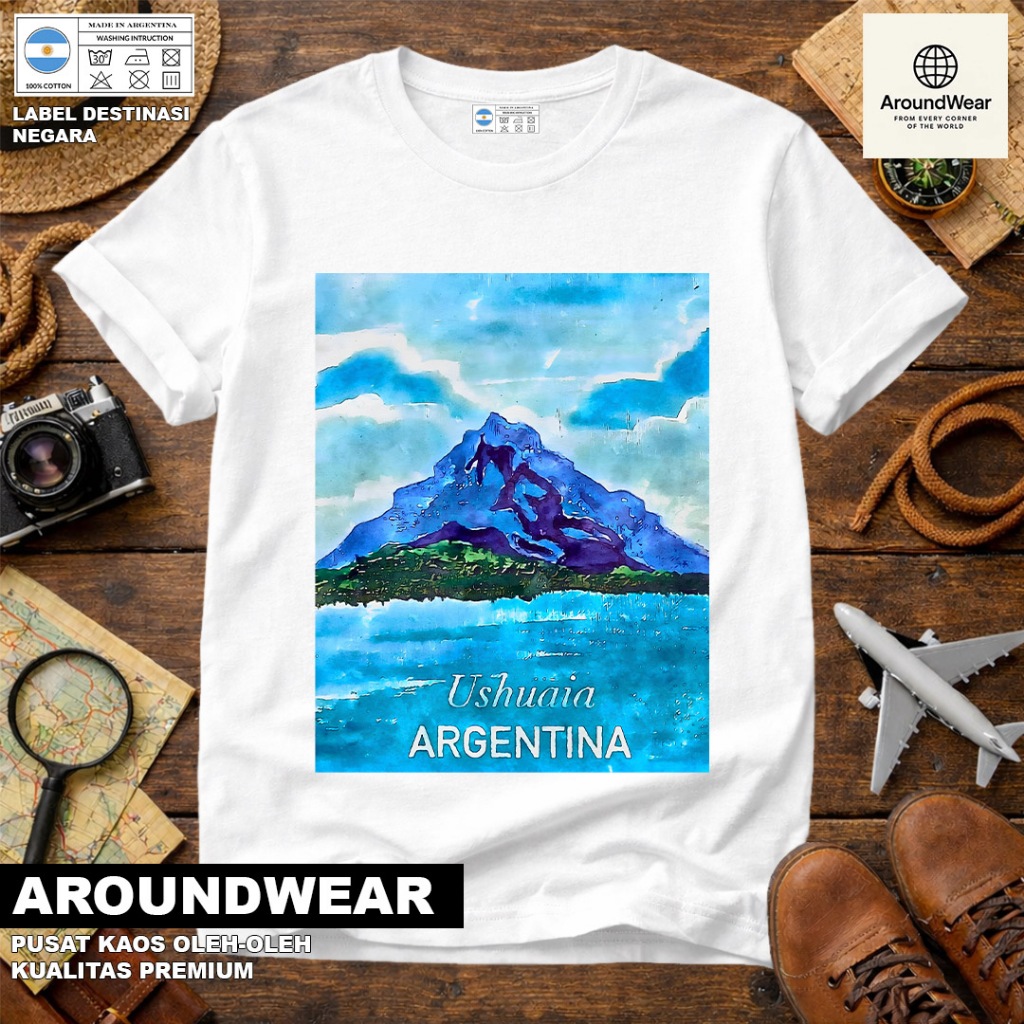 BAJU KAOS OLEH OLEH ARGENTINA 32, PAKAI TAG NEGARA ASAL ARGENTINA BAHAN SOUVENIR PREMIUM GIFT