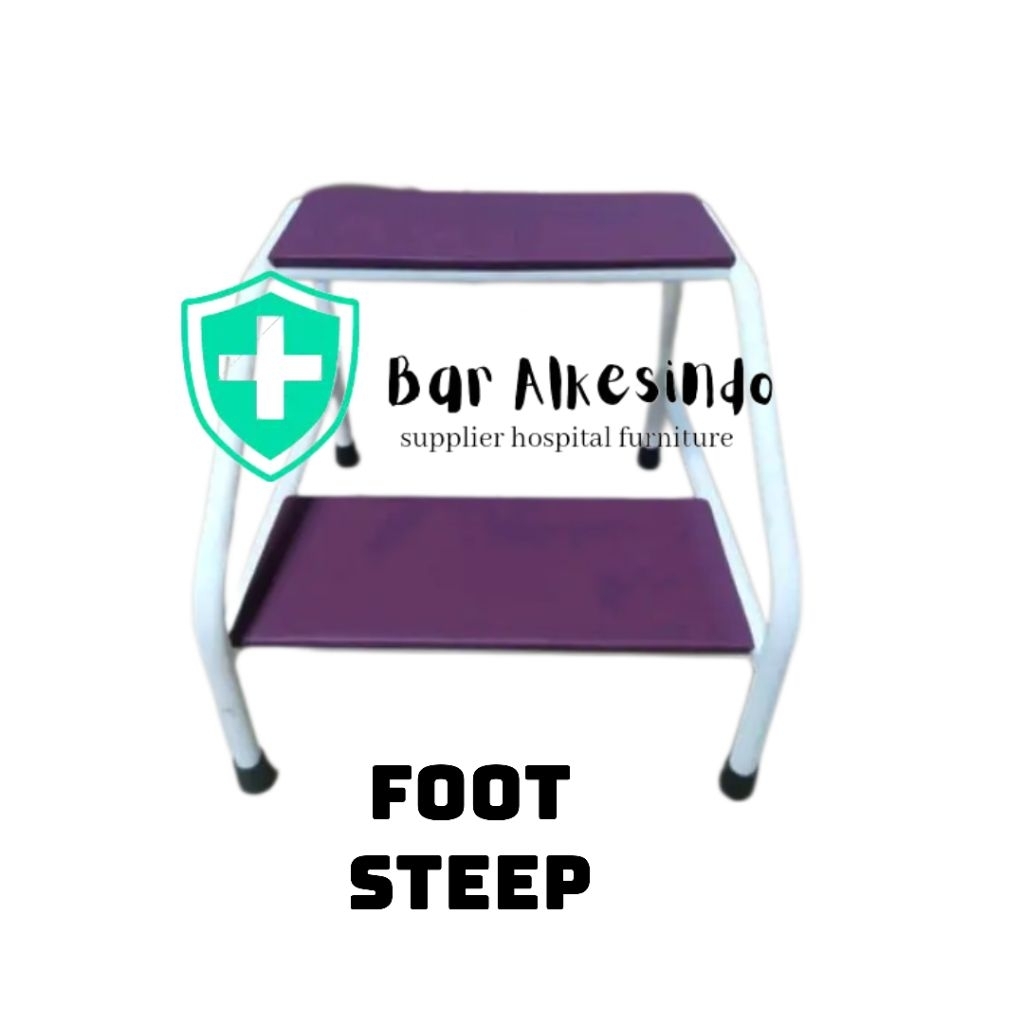 Foot Step Besi Stainless | Tangga Pasien Untuk Bed UKS | Pijakan Kaki Meja Periksa
