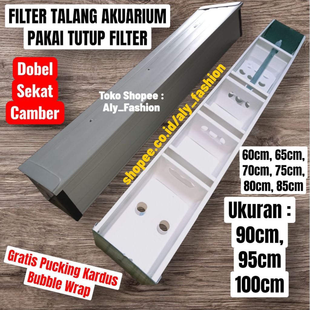 Filter talang akuarium +tutup pvc UK100cm 120cm/ uk 100cm /UK 80CM/uk 95cm/uk90cm/uk85cm/uk 80cm/uk 