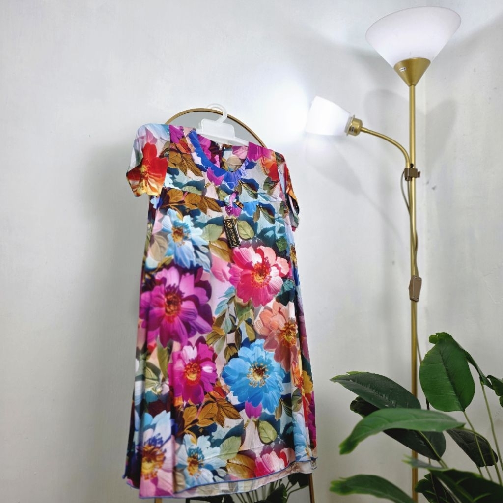 DASTER JULIA ANAK MOTIP BUNGA PANGANDARAN Fashion Cantik baju pantai,Daster anak perempuan bahan ray