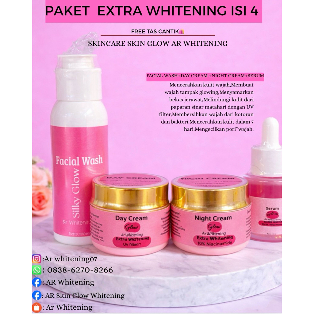 Pake Extra WhiteningSkin Glow AR Whitening Skincare sultan Acne&normal