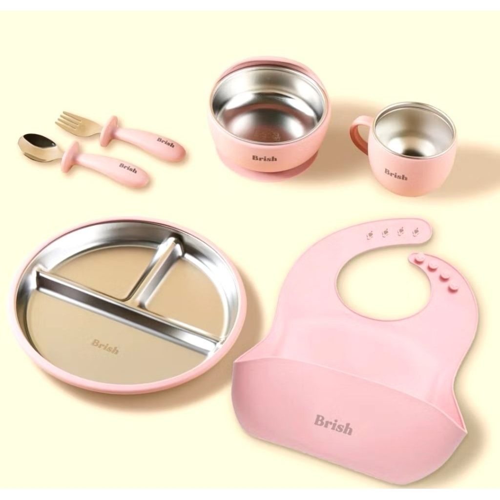 Piring makan anak Brish Bebe 1 set (6pcs)