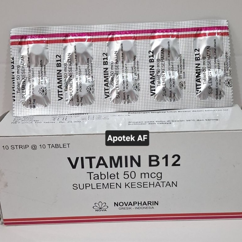 Vitamin B12 50 mcg 10 tablet Novapharin