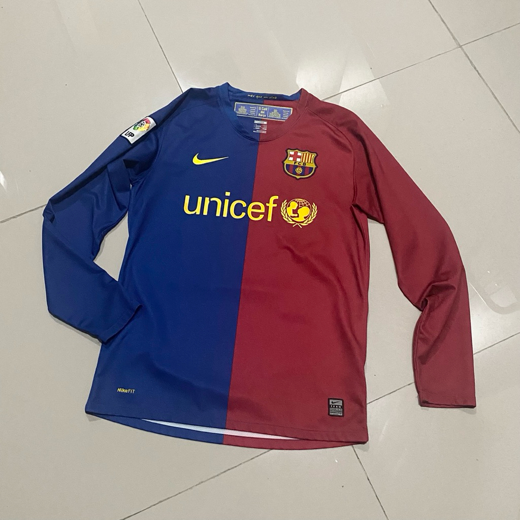 Jersey bola Barcelona 2008/08 Home Long Sleeve Small Nike original
