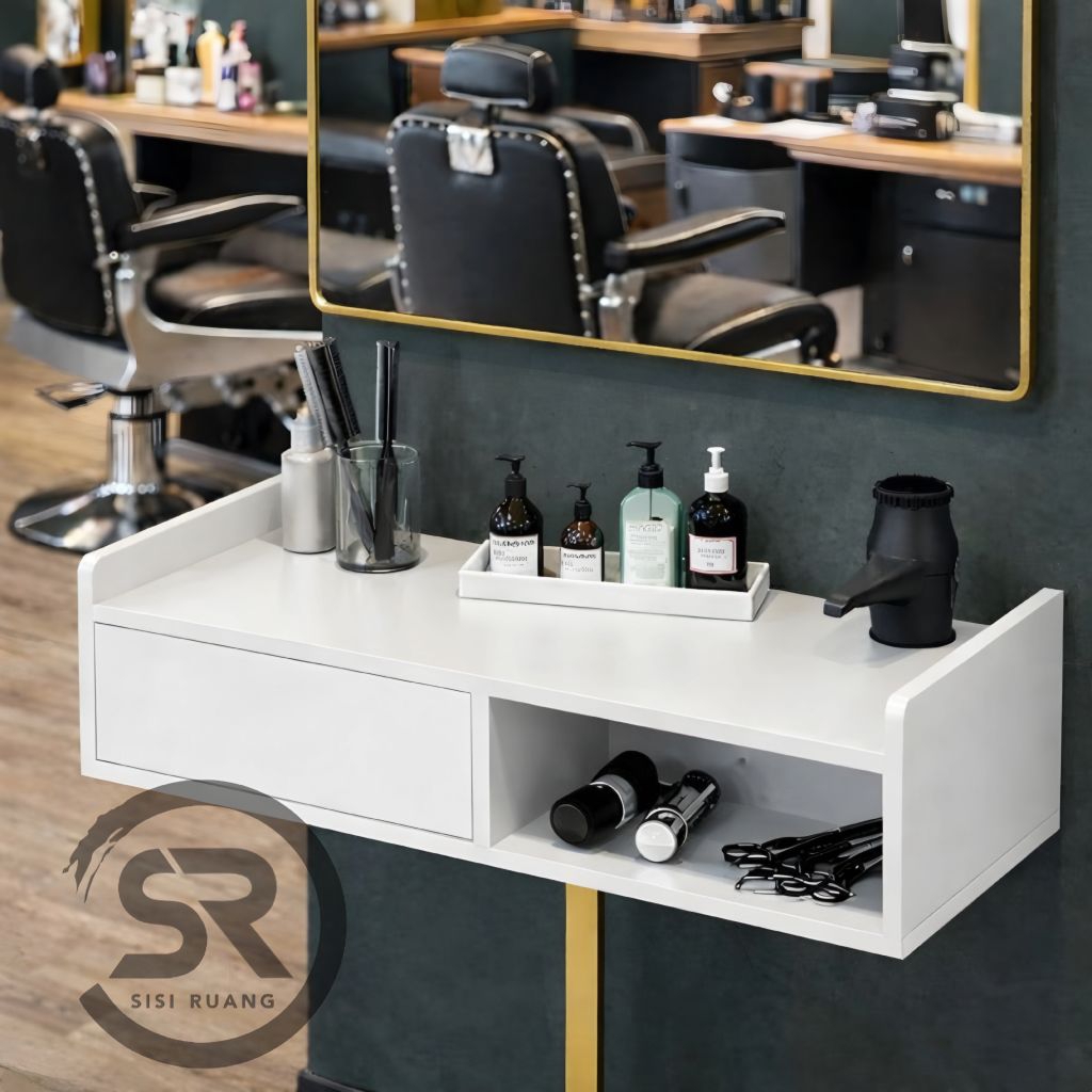 Meja salon gantung Meja barbershop gantung meja salon melayang meja barbershop melayang meja rias me