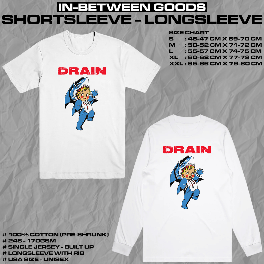 DRAIN - SHARK BABY | T-SHIRT | LONGSLEEVE | HARDCORE PUNK | BAND MERCH