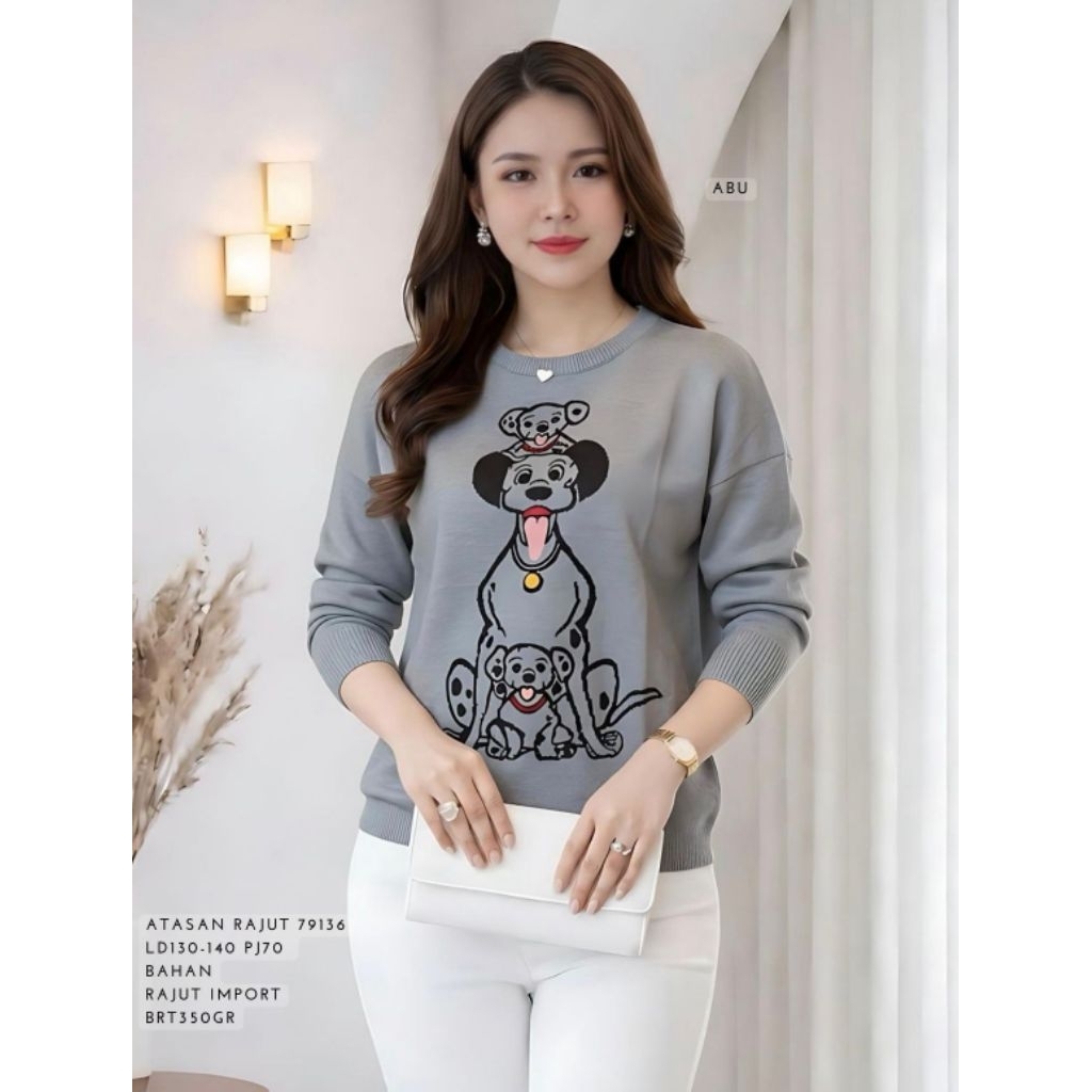 sale atasan rajut lengan panjang sweater rajut IMPORT atasan lengan panjang rajut blouse rajut lenga