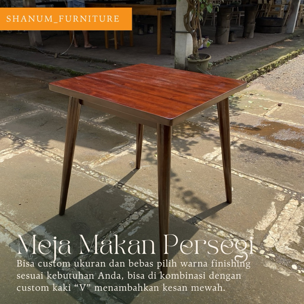 meja cafe kotak minimalis meja kayu jati estetik meja ropan meja makan kotak