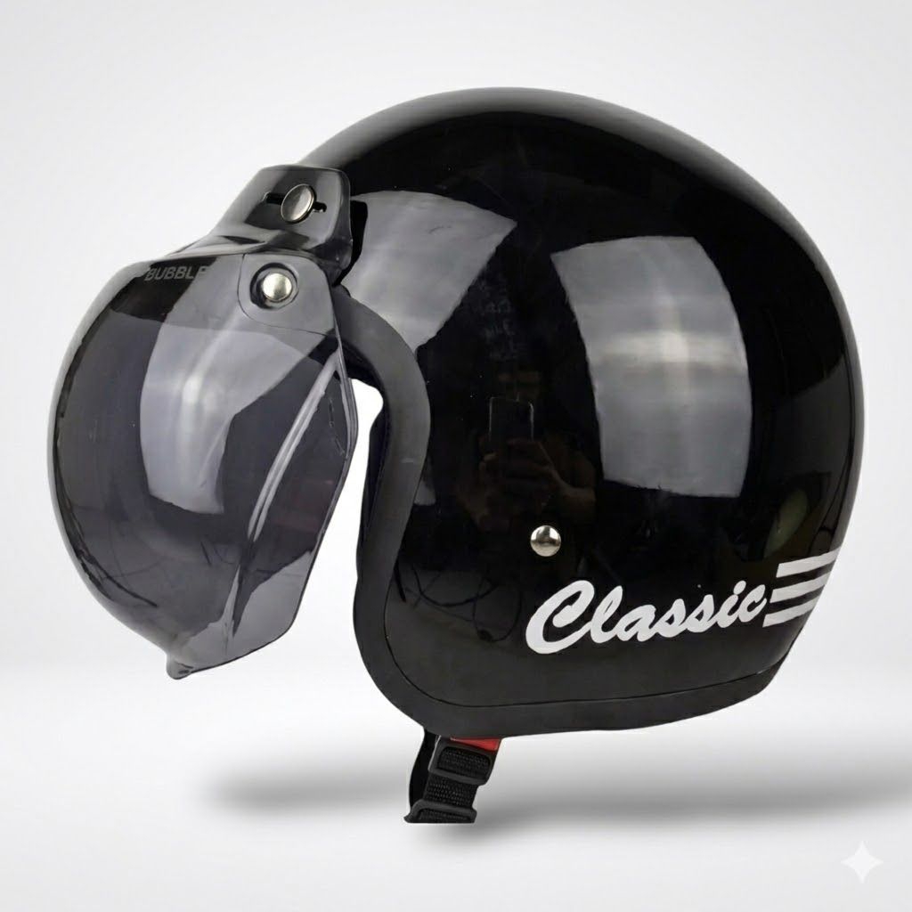 helm BOGO DEWASA CLASSIC kaca datar hitam