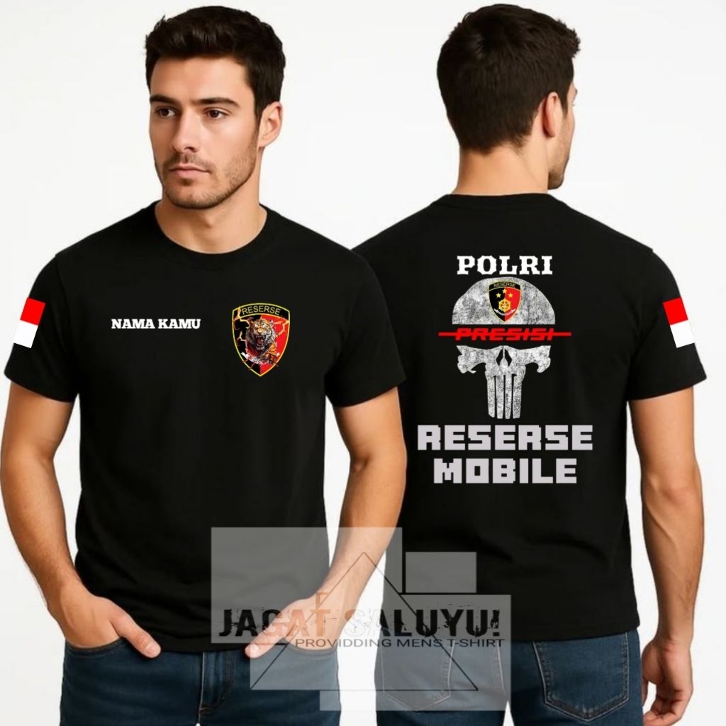 kaos polri presisi lengan pendek gratis nama