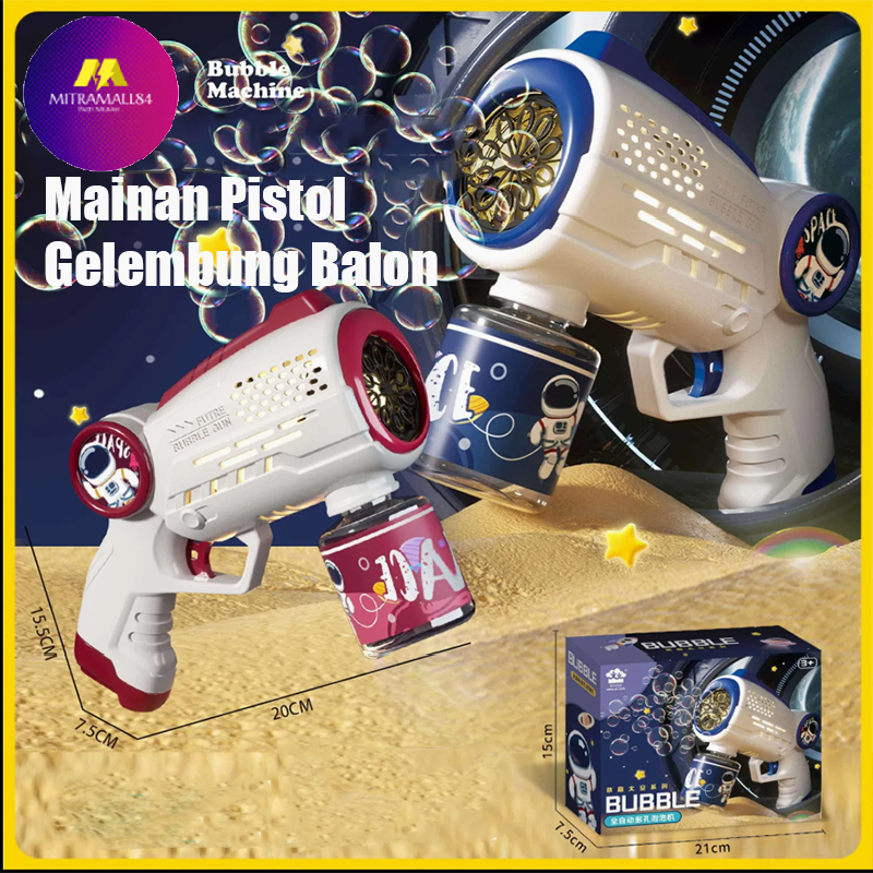 Mainan Gelembung Balon Bubble Gun Astronauts 10 Hole Bubble Sabun Otomatis Mainan Anak Besar Tembaka