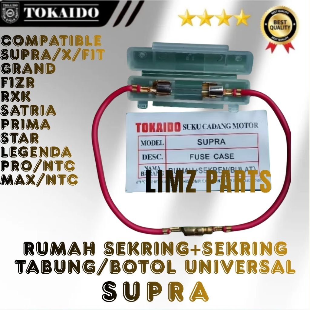 RUMAH BOX SEKRING + SEKRING UNIVERSAL (FUSE BOX) SUPRA TOKAIDO.COMPATIBLE USED:
SUPRA X
SUPRA FIT OL